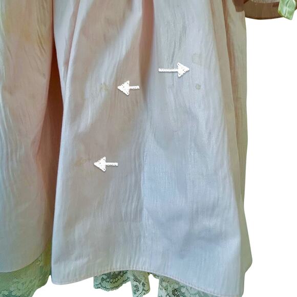 *SOLD SOLD SOLD* Vintage 80s Toddler Dress Pink Satin Lace Girl Party Dress 3T - Picture 13 of 16